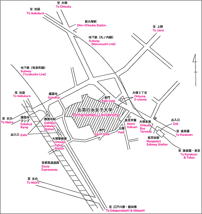 Map around university