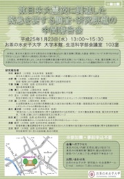 東日本大震災に関連した緊急を要する調査・研究課題の中間報告会ポスター